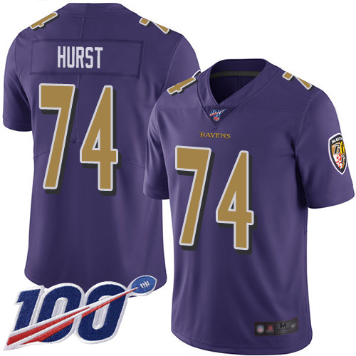 Baltimore Ravens Limited Purple Men James Hurst Jersey NFL Football 74 100th Season Rush Vapor Untouchable